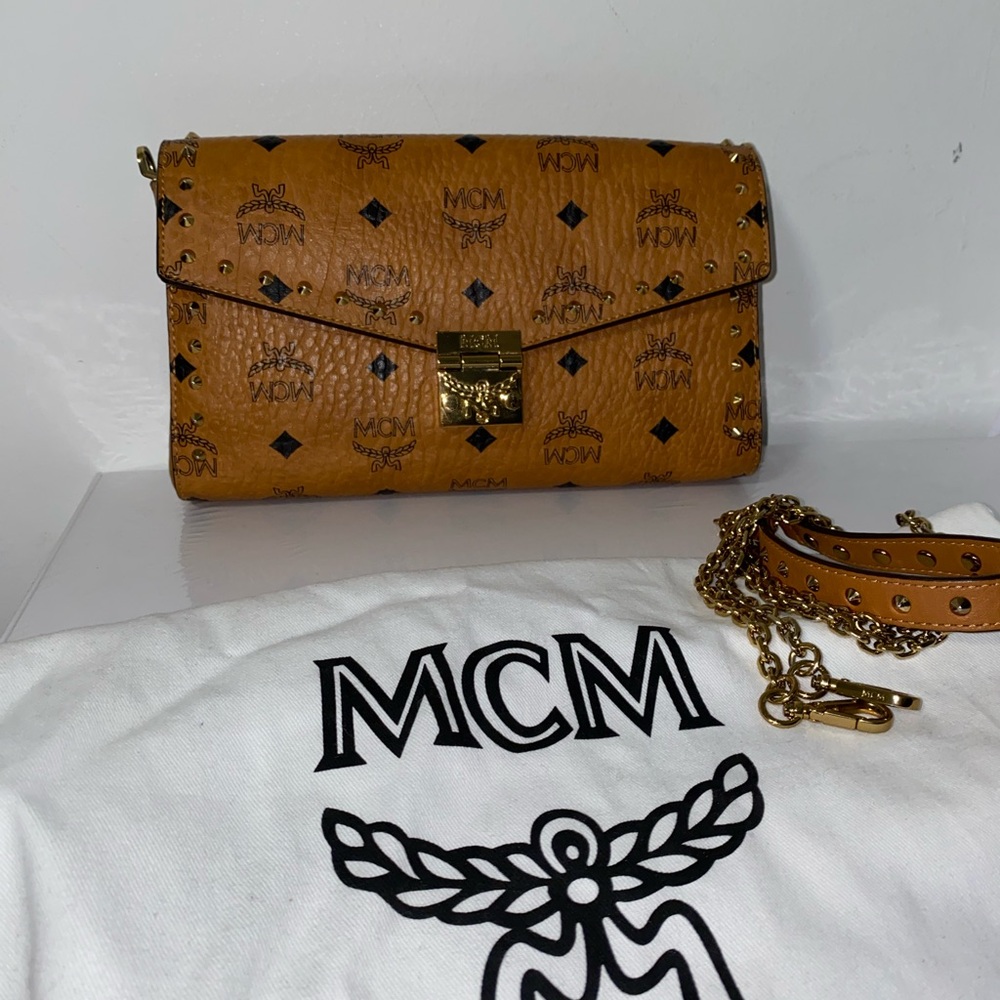 MCM Studded Millie Flap crossbody in visetos. AUTHENTIC and only used twice!